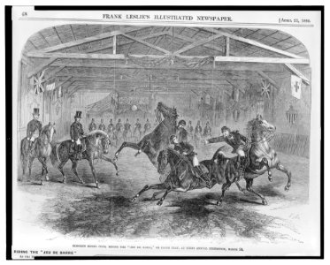 Hoboken riding club, riding the Jeu de Barre, or catch play, at their annual exhibition, March 24 - Bghs. LCCN2004669994