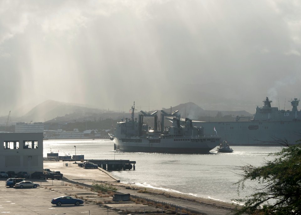 HMAS Success entering Pearl Harbor in June 2018