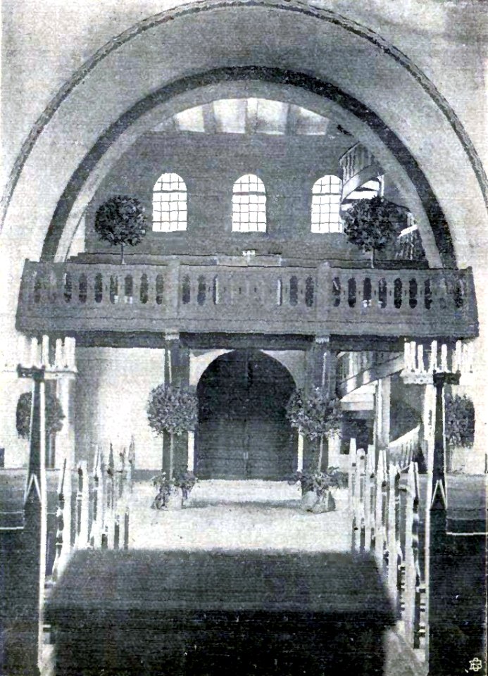 HL Damals – Vorwerker Friedhof – Kapelle –1909 – Blick zur Orgel-Empore