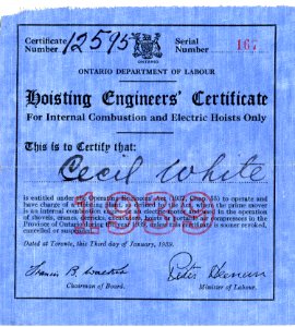 Hoisting Engineers Certificate 1938 photo