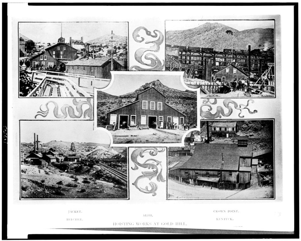 Hoisting works at Gold Hill. Jacket. Belcher. Alph. Crown Point. Kentuck LCCN93503843
