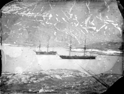 HMS Phoenix (1832) and HMS Diligence (1814) at anchor, Godhavn RMG G04255