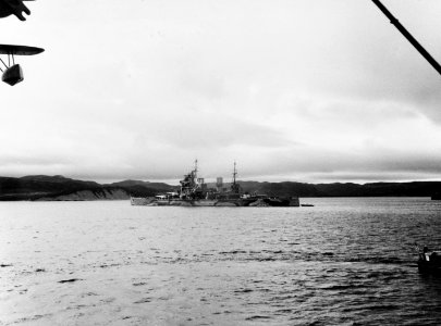 HMS Prince of Wales (53) off Argentia, Newfoundland, in August 1941 (NH 67194-A)