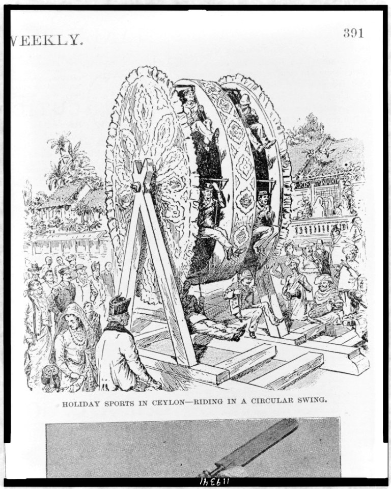 Holiday sports in Ceylon - riding in a circular swing LCCN97513275