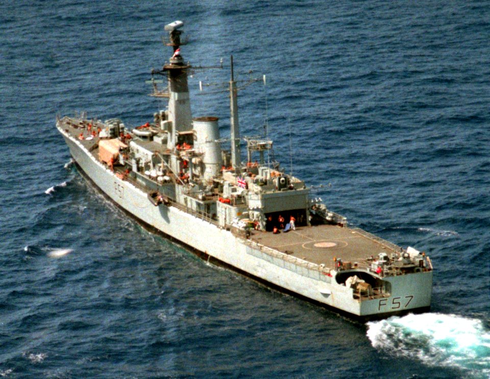 HMS Andromeda (F57) underway off Liberia 1990