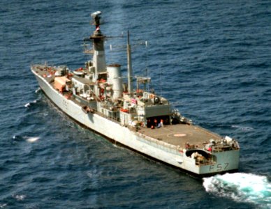 HMS Andromeda (F57) underway off Liberia 1990