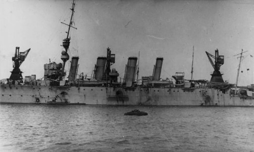 HMS Chester (damaged) - NH 344 - cropped