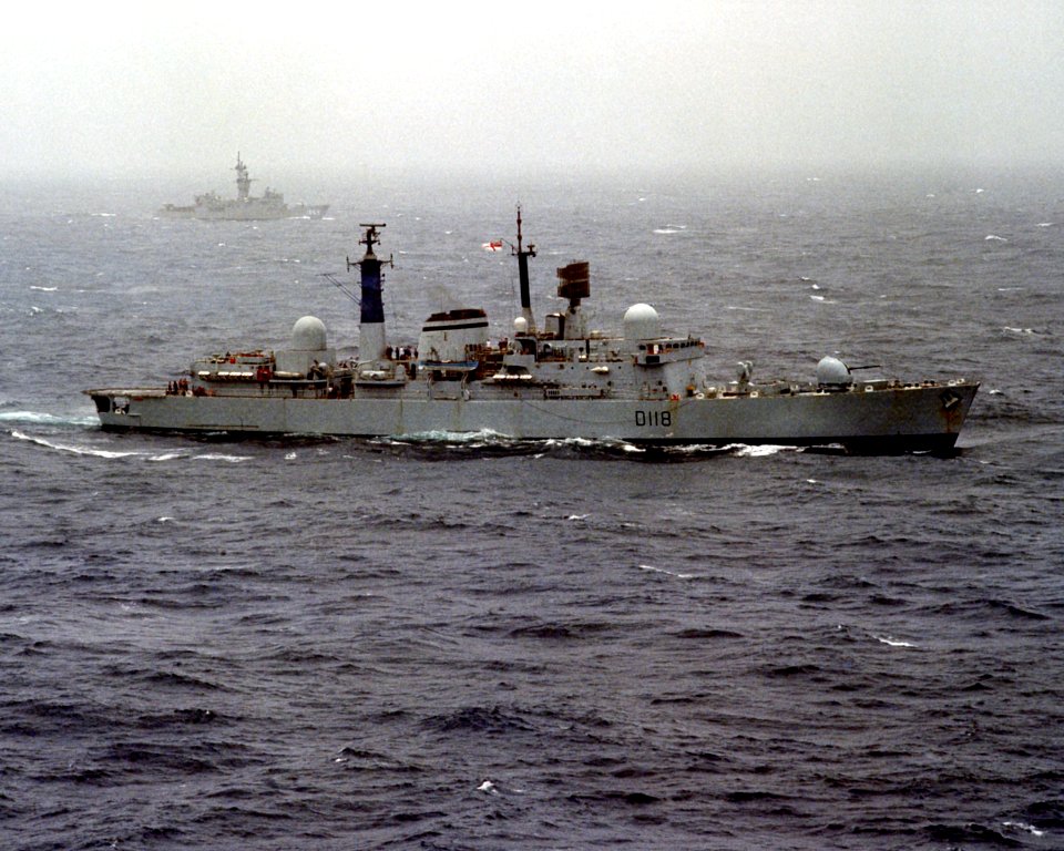 HMS Coventry (D118) underway in the Atlantic Ocean, circa in 1981 (6417242)