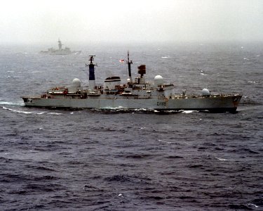 HMS Coventry (D118) underway in the Atlantic Ocean, circa in 1981 (6417242)
