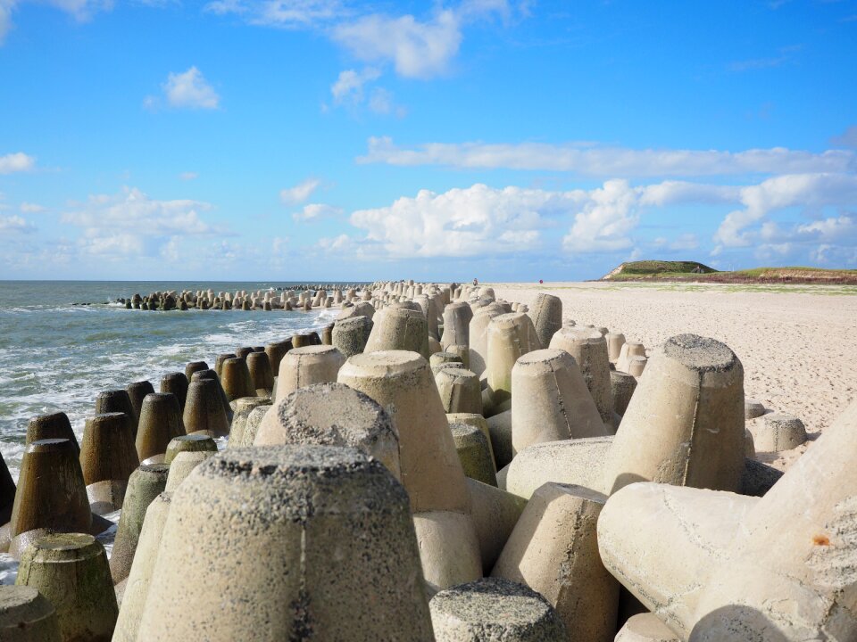 Hard coastal protection beach