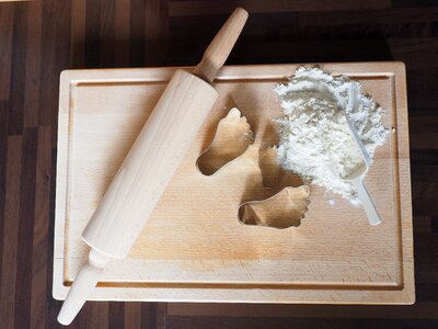 Preparation rolling pin cookie cutter photo