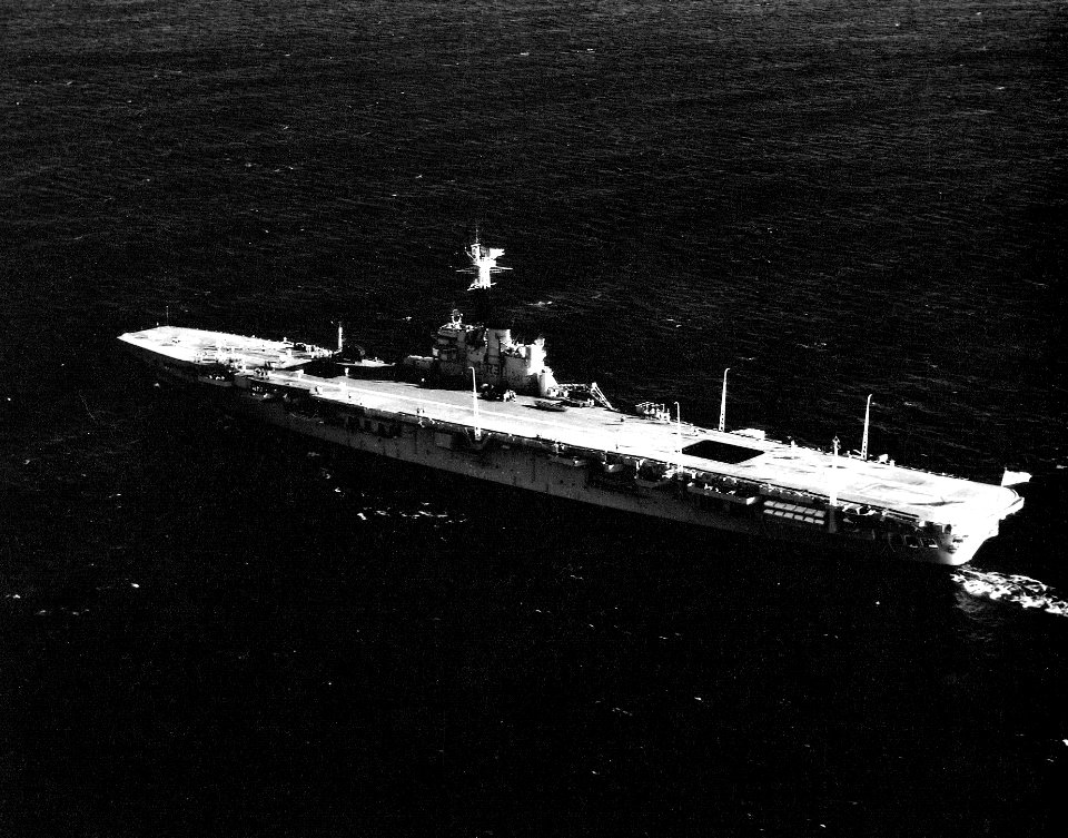 HMS Warrior (R31) port side c1957