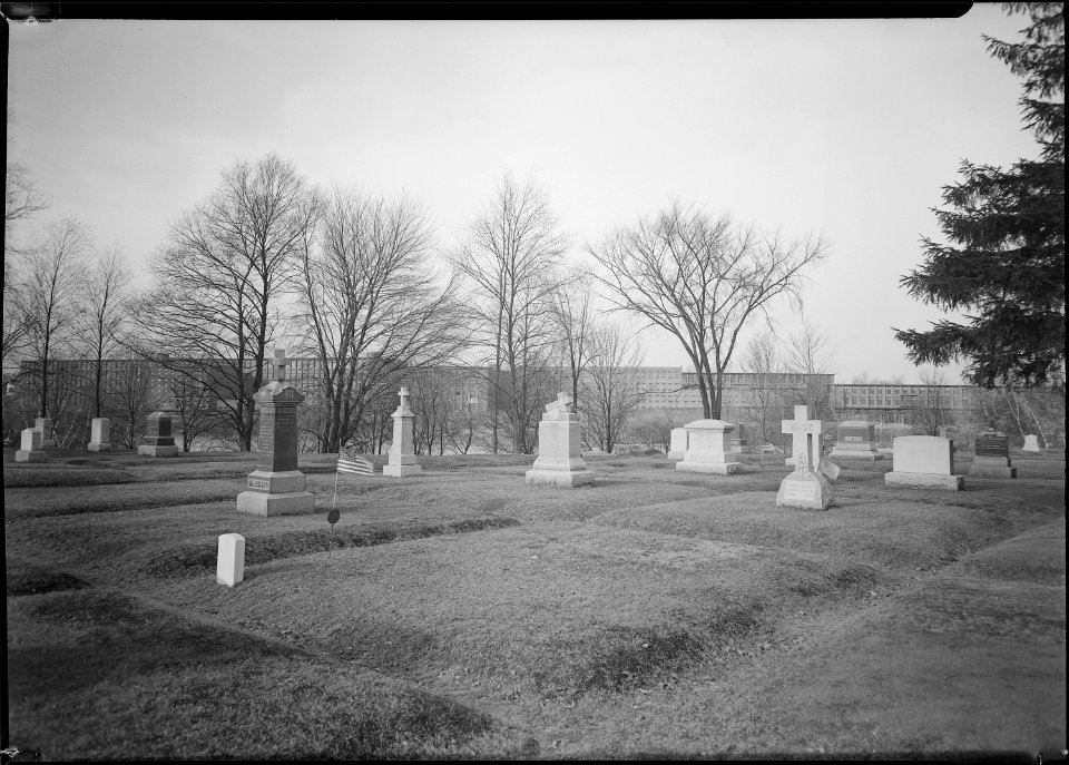 Holyoke, Massachusetts - Scenes. West Boylston Manufacturing Company from St. Brigid's Cemetery. - NARA - 518302