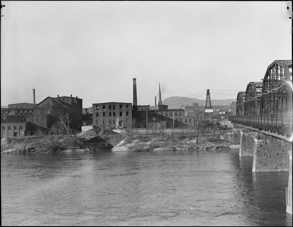 Holyoke, Massachusetts - Scenes. Plants of the pristine industries of the River-side, now housing textile and... - NARA - 518357