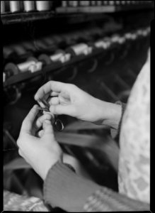 Holyoke, Massachusetts - Silk. William Skinner and Sons. Winding raw silk from skein to bobbin. - NARA - 518323