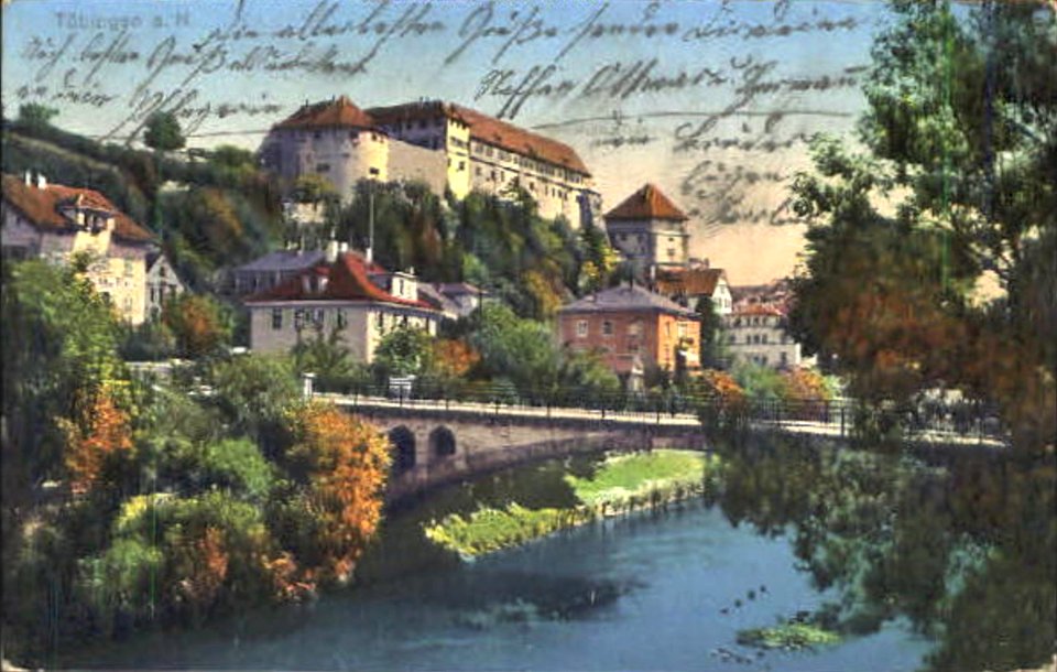 Hohentübingen mit Alleenbrücke (Farb-AK Feldpost 1914)