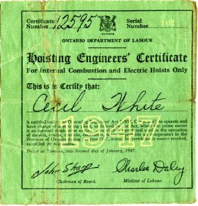 Hoisting Engineers Certificate 1947 photo