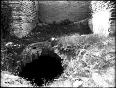 Hole broken into the vault or wine cellar of Mission San Antonio de Padua, California, ca.1906 (CHS-4373) photo