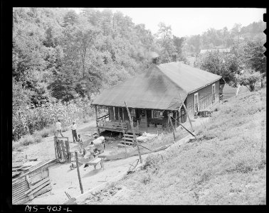 Home of Butler Phillips, ... miner, who lives in company housing project. Adams, Rowe & Norman Inc., Porter Mine... - NARA - 540601