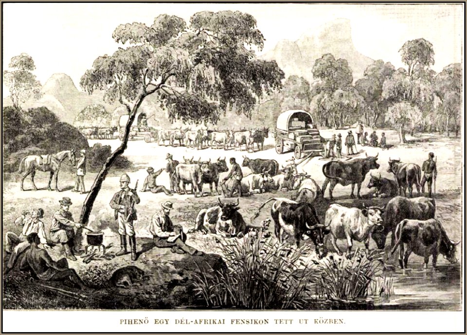 Holub Emil, Pihenő Dél-Afrikában egy fennsíkon, Vasárnapi Ujság 1889