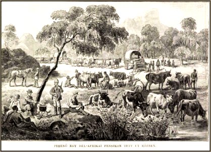 Holub Emil, Pihenő Dél-Afrikában egy fennsíkon, Vasárnapi Ujság 1889