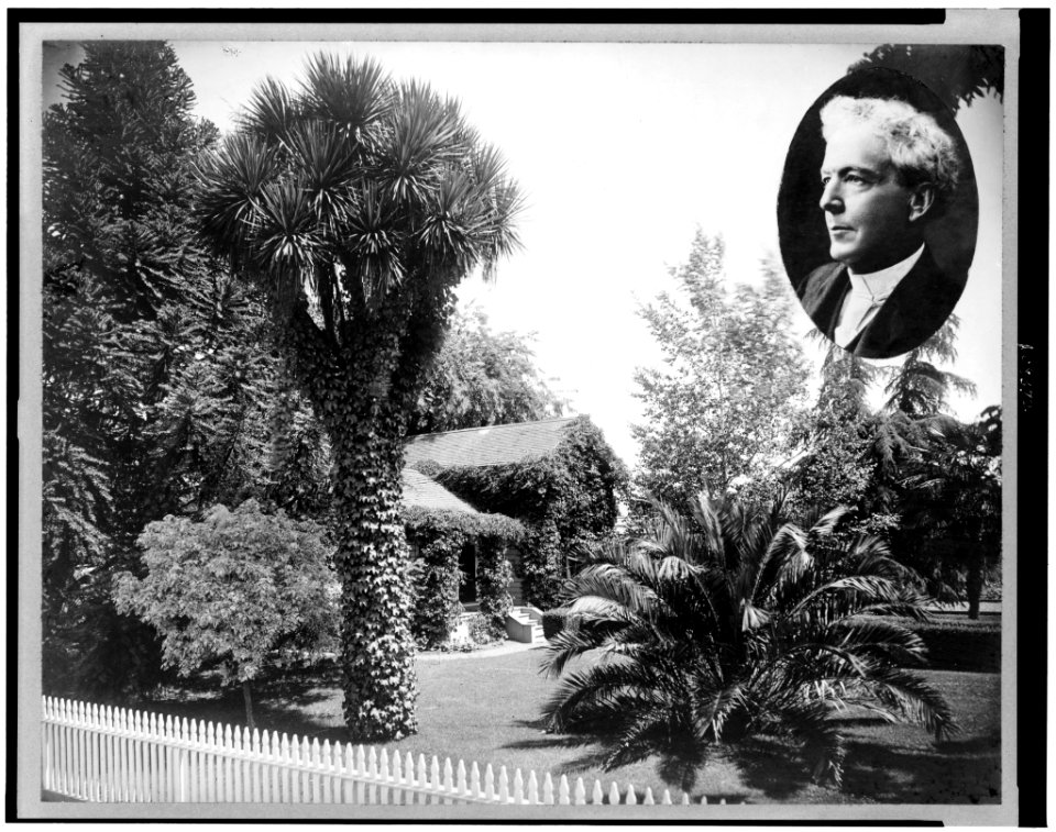 Home of Luther Burbank, and insert of head-and-shoulders portrait of Luther Burbank LCCN93511280