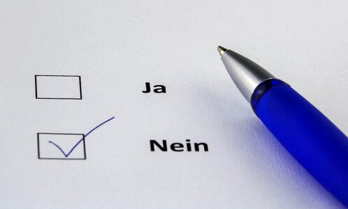 Vote ankreuzen negative