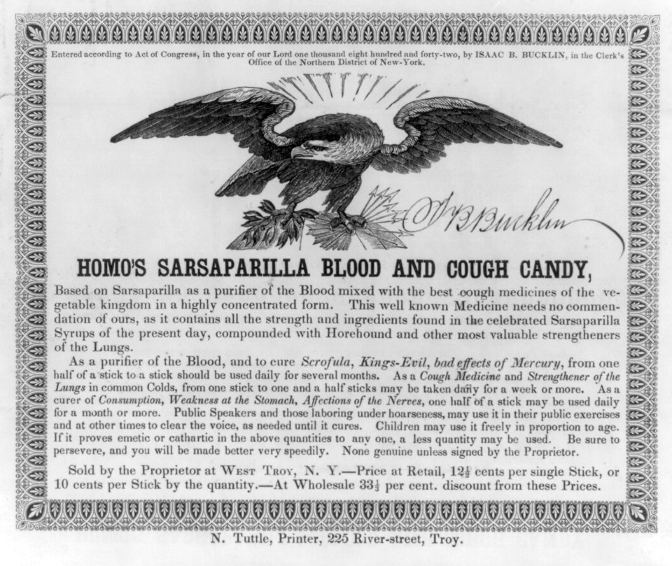 Homo's sarsaparilla blood and cough candy LCCN2001701414