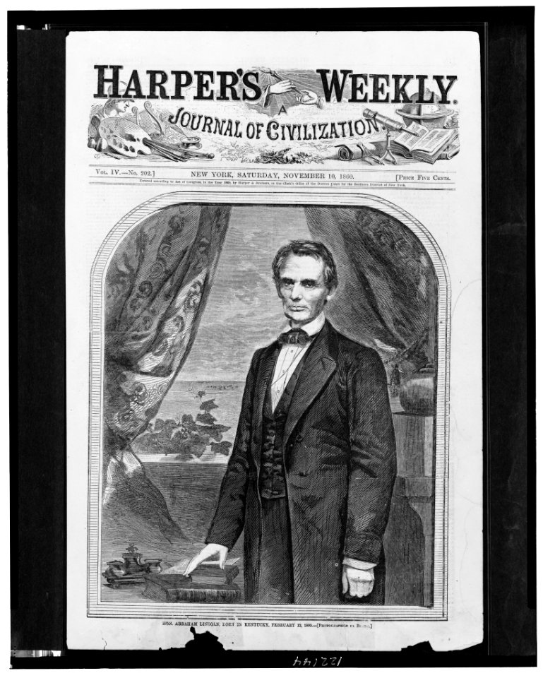 Hon. Abraham Lincoln, born in Kentucky, February 12, 1809 - photographed by Brady. LCCN98518286