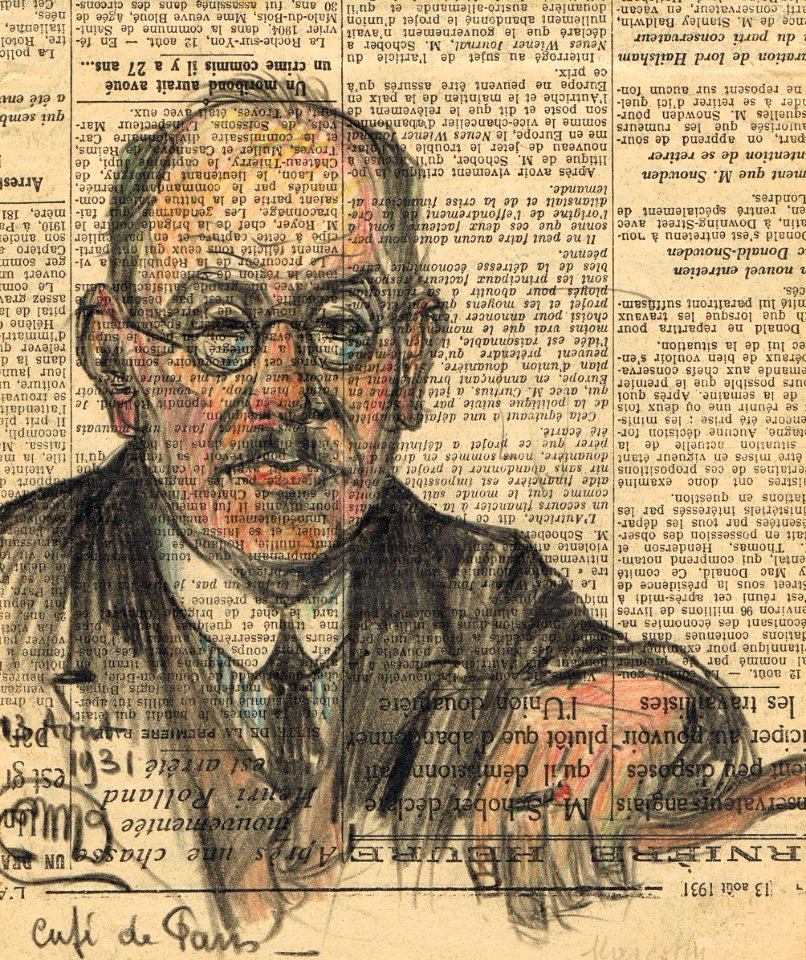 Homme aux lunettes et à la cigarette (Par Emile Deshayes)