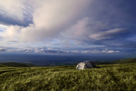 Tent sky clouds photo