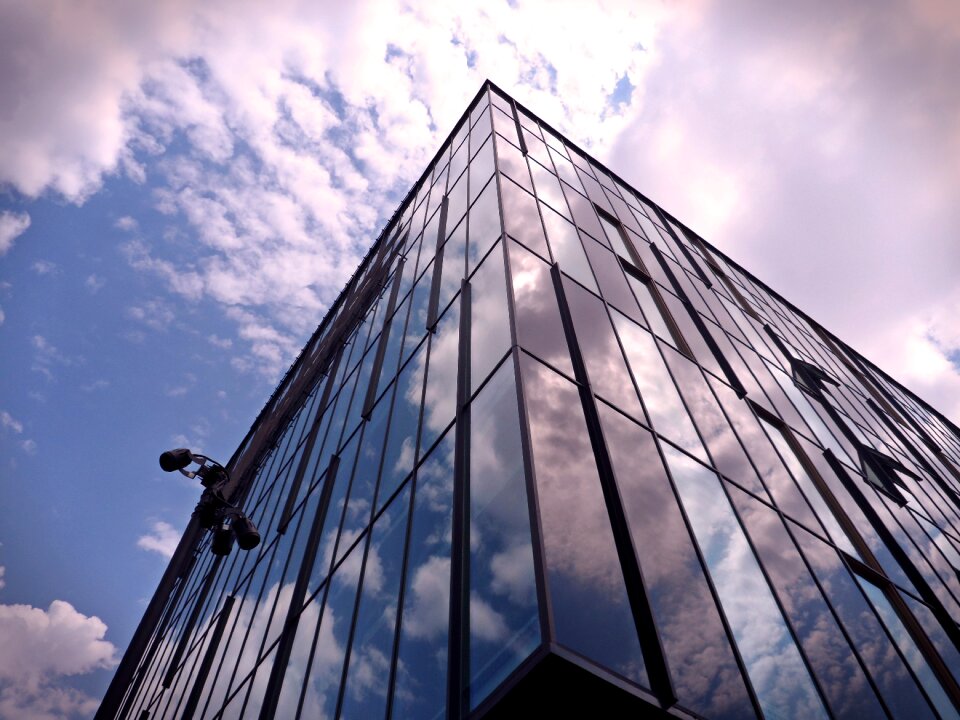 White blue business house