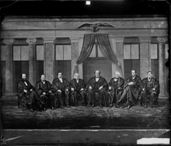 Hon. Salmon P. Chase, Chief Justice, U.S., Hon. Nathan Clifford, Maine, Stephen J. Field, Justice Supreme Court... - NARA - 528362