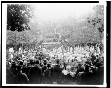 Hon. William McKinley and Chicago Wheelman at Canton, Ohio LCCN96512023