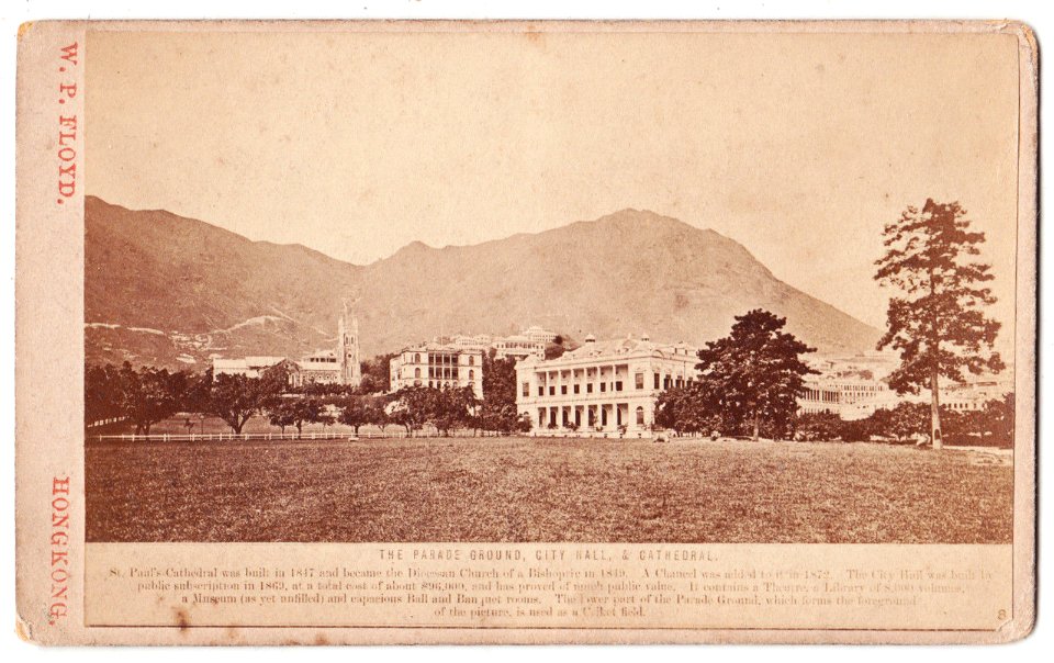 Hong Kong CDV-The Parade Ground, City Hall and Cathedral by W.P. Floyd
