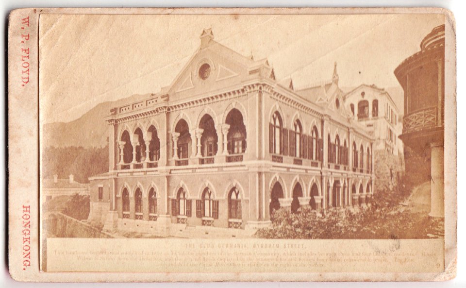 Hong Kong CDV-The Club Germania, Wyndham Street by W.P. Floyd
