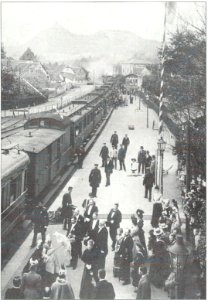 Honnef Bahnhof schwedisches Königspaar 1901 photo