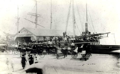 Honolulu Harbor in 1890 photo