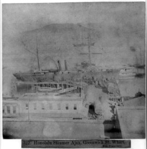 Honolulu steamer, Ajax, Greenwich Street wharf, San Francisco LCCN2002719068