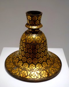 Hookah base, Bidar, India, Mughal period, 1600s AD, gold, base metal (bidri ware) - Dallas Museum of Art - DSC04955 photo