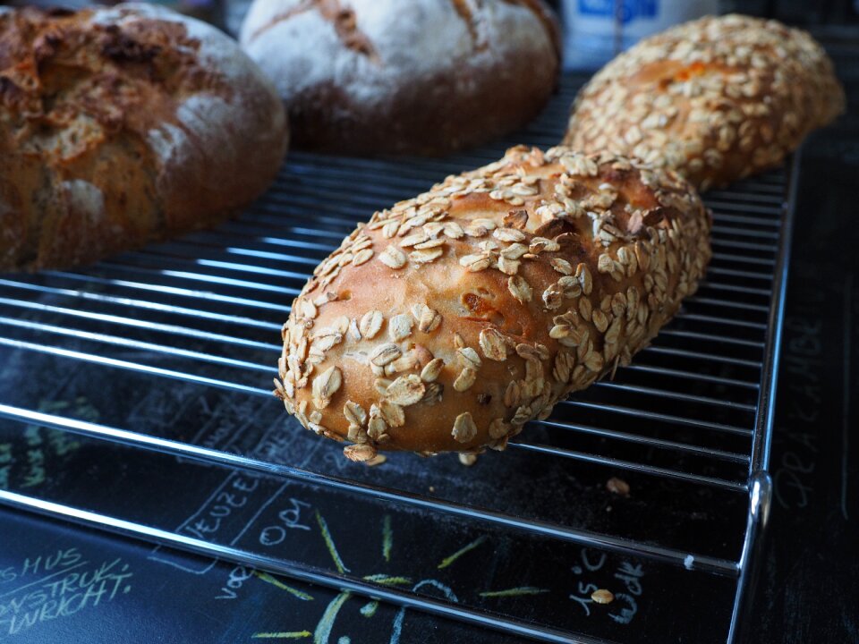 Bake loaf of bread baked goods