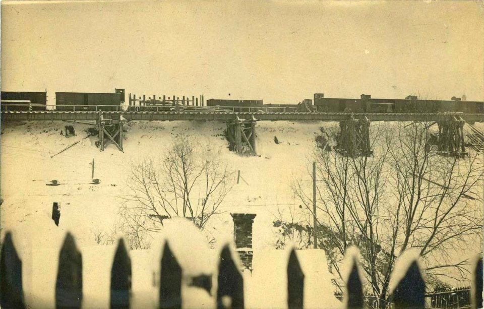 Horadnia, Nioman, Čyhunačny most. Горадня, Нёман, Чыгуначны мост (1915) (9)