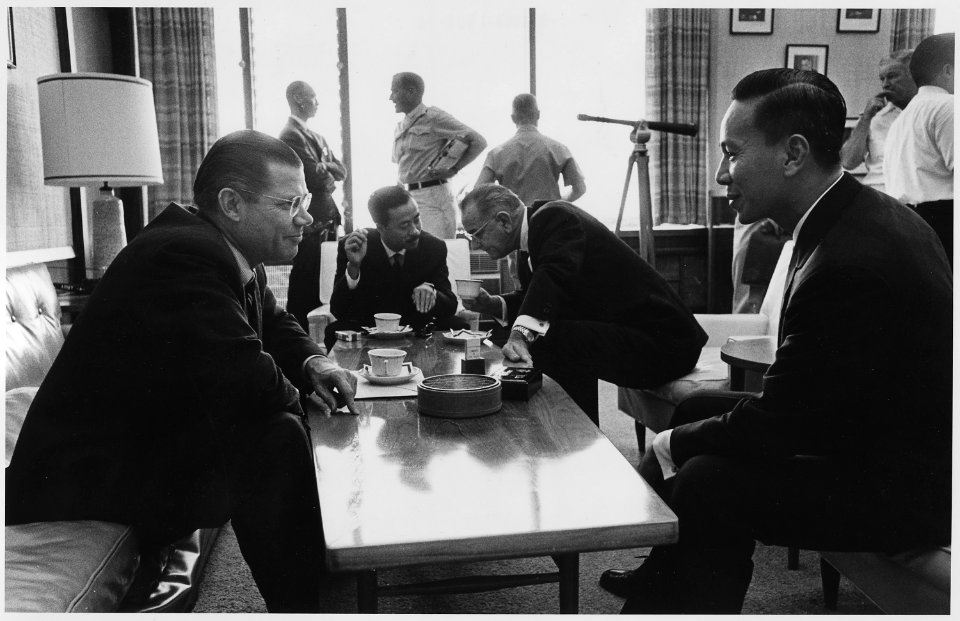 Honolulu Conference, Secretary of Defense Robert McNamara, Prime Minister Nguyen Cao Ky (South Vietnam), President... - NARA - 192497