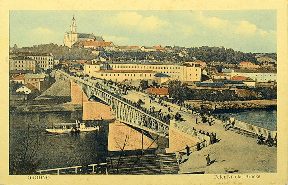 Horadnia, Nioman-Mastavaja, Stary most. Горадня, Нёман-Маставая, Стары мост (1912, 1915)
