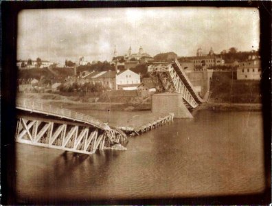 Horadnia, Nioman-Padzamča, Stary most. Горадня, Нёман-Падзамча, Стары мост (1915-18)