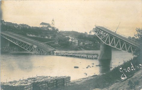 Horadnia, Nioman-Zaniomanskaje pradmieście, Stary most. Горадня, Нёман-Занёманскае прадмесьце, Стары мост (1915)