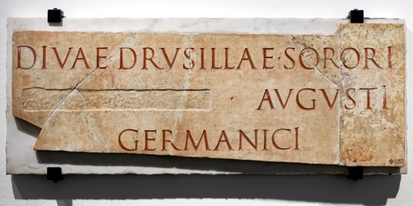 Honorific inscription to deified Drusilla MGrProfano inv.9957