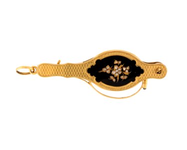 Hopfälld lornjett i guld med diamanter, 1860-tal - Hallwylska museet - 109765