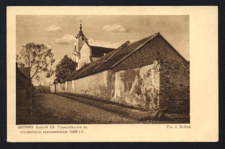 Horadnia, Zaniomanskaje pradmieście, Franciškanskaja. Горадня, Занёманскае прадмесьце, Францішканская (J. Bułhak, 1919-39)