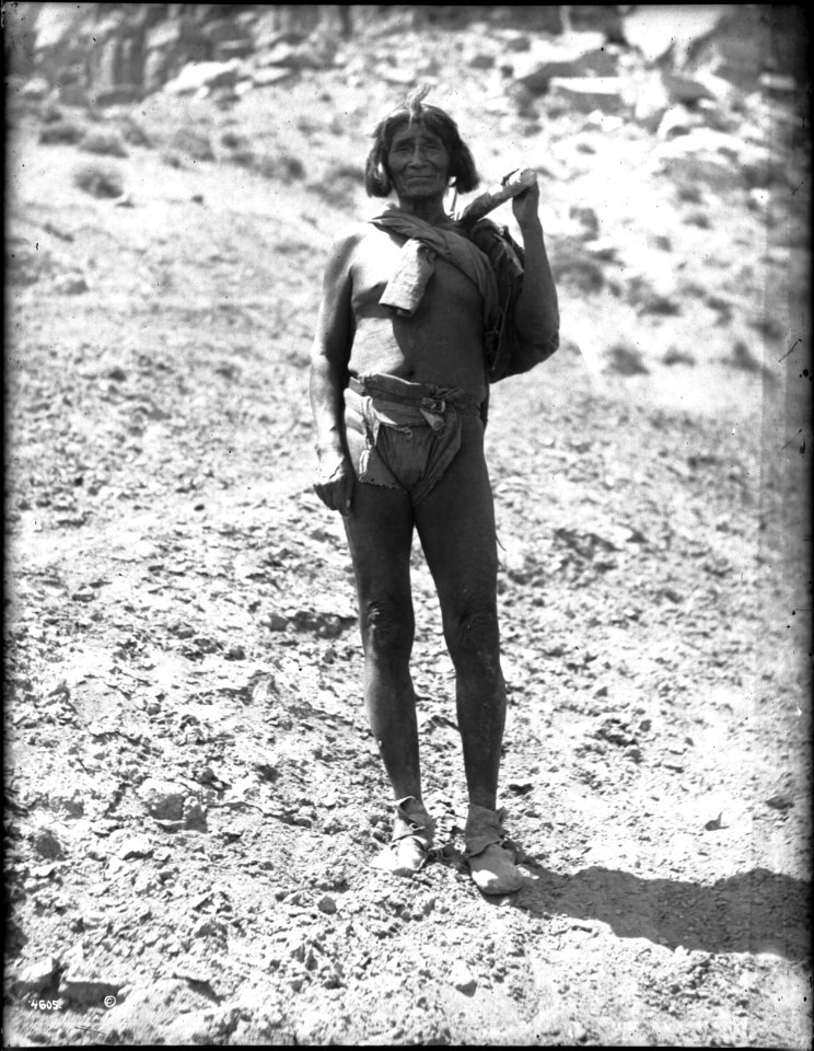 Hopi farmer of Mishongnovi (Mashongnavi) on the way to his fields, Arizona, 1898 (CHS-4605)